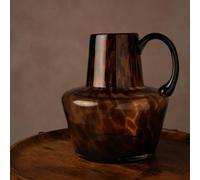 Hestia Glass Jug Style Vase With Handle - Mocha Multi