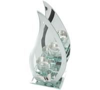 Hestia Glass Mirror Flame Double Tea Light Holder With Metal by Hestia
