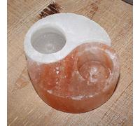 Serenity Yin And Yang Rock Salt Double Tea Light Holder