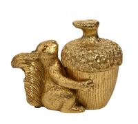 Hestia Gold Acorn Trinket Box With Squirrel Gold