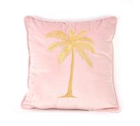 Hestia Gold Embroidered Palm Tree Cushion