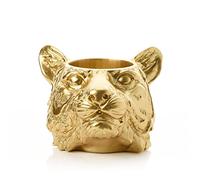 Hestia Gold Finish Decorative Trendy Tiger Planter Lightweight Polyresin 15.5cm High