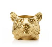 Hestia Gold Finish Tiger Face Storage Vase