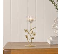 Hestia Gold Floral Single Candle Holder Hestia Gold