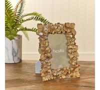 Hestia Gold Flower Photo Frame 4" X 6" Gold One Size
