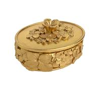 Hestia Gold Flower Trinket Box Gold