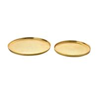 Hestia Gold Metal Set of 2 Round Display Trays 26 & 30cm