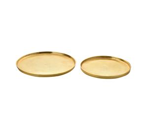 Hestia Gold Metal Set of 2 Round Display Trays 26 & 30cm