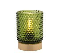 Hestia Green Glass Cup With Led Bulb Light Green One Size