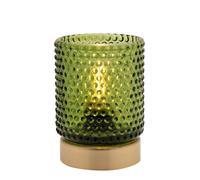 Hestia Green Glass Cup with LED Bulb Light Hestia Green