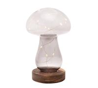 Hestia Grey Glass Mushroom With Led Lights Large Grey