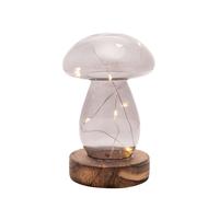 Hestia Grey Glass Mushroom with LED Lights Medium Hestia Grey