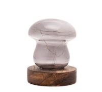 Hestia Grey Glass Mushroom With Led Lights Small Grey