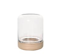 Hestia Handmade Candle Holder Clear Glass With Natural Base - Small Clear One Size
