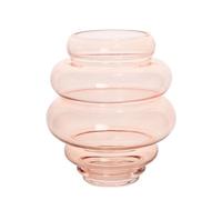 Hestia Handmade Coloured Glass Round Tapered Vase - Pink