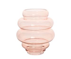 Hestia Handmade Coloured Glass Round Tapered Vase - Pink