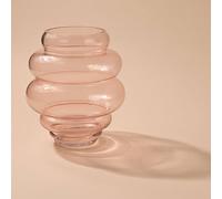Hestia Handmade Coloured Glass Round Tapered Vase - Pink Pink One Size