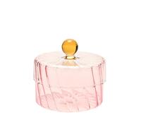 Hestia Handmade Coloured Glass Trinket Box with Clear Lid - Pink in Light Pink Hestia Light Pink