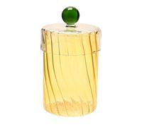 Hestia Handmade Coloured Glass Trinket Box with Clear Lid - Yellow Hestia Yellow