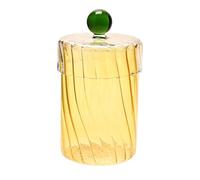 Hestia Handmade Coloured Glass Trinket Box With Clear Lid - Yellow Yellow One Size