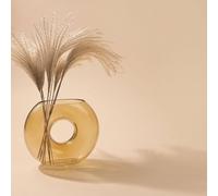 Hestia Handmade Coloured Glass Vase In Amber Amber One Size