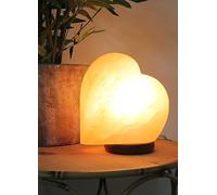 Hestia Heart Shaped Rock Salt Lamp with Wooden Base Natural