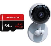 Hestia Indoor 3Mp Compact Camera With 64Gb Microsd Card, Night Colour, 2-Way Audio Home Camera With Siren