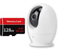 Hestia Indoor Pan Tilt Auto Tracking Camera With 128Gb Microsd, One-Touch Call, Night Colour Motion Tracking Pet Security Camera