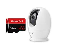 HESTIA Indoor Pan/Tilt Auto Tracking Camera with 64gb MicroSD Card, One-Touch Calling Night Colour Pet Watch Motion Tracking Camera