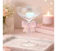 Hestia Iridescent Bow Martini Glass In Clear Clear