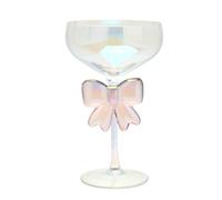 Hestia Iridescent Bow Martini Glass In Clear Clear One Size
