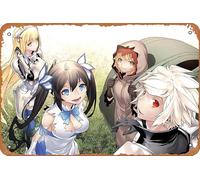Hestia Is It Wrong To Try To Pick UpIn A Dungeon? Aiz Wallenstein Bell Cranel Liliruca Arde Danmachi Anime Poster Home Wall Art Decoration Retro Metal Tin Sign 8x12 inch