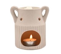 Hestia Ivory Coloured Ceramic Wax Melt Burner in Stone Hestia Stone