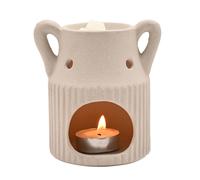 Hestia Ivory Coloured Ceramic Wax Melt Burner In Stone Stone