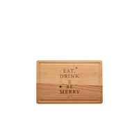 Hestia Large 'eat, Drink & Be Merry' Cheese Board In Light Brown Light Brown One Size