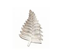 Hestia Large Metal Leaf Dish 45Cm In Silver Silver One Size