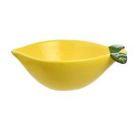 Widdop and Co Hestia - Lemon Dish - Yellow Glazed Ceramic Serving Platter Bowl Dish - Home Decor Gifting for Hosting, Dinner & Parties for Spring/Summer - H: 6cm x W: 16.5cm.