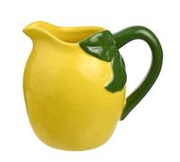 Hestia - Lemon Jug - Small 520ml / 17.5oz - Yellow Glazed Ceramic Handeled Pitcher - for Cold Homemade Drinks, Juice, Iced Tea, Lemonade, Cocktails or Flowers Gifting & Home Decor - H: 12 x W: 13.