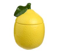 Widdop and Co Hestia - Lemon Kitchen Storage Jar - Ceramic Spring/Summer Food Container for Gifting & Homeware - H: 19 x W: 13cm.