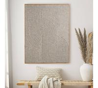 Hestia Linen Thread 3D Picture 60Cm X 80Cm In Stone Stone