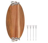 Hestia Lobster Oval Serving Board With 4 Picks In Brown Brown