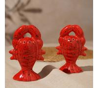 Hestia Lobster Salt & Pepper Set In Red Red