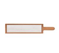 Hestia Marble & Acacia Wood Rectangular Serving Board - White In Brown Brown One Size