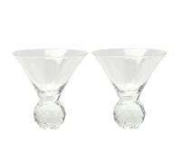 Hestia Martini Glass With Diamond Ball Base Set of 2 in Clear Hestia Clear