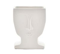 Hestia Matt White Abstract Face Vase
