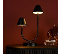 Hestia Matte Black Usb Touch Double Light Table Lamp Black One Size