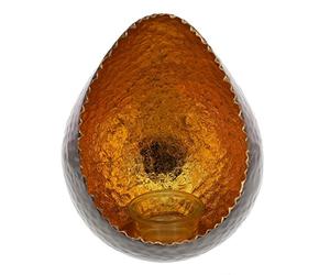 Hestia Metal T-Lite Holder Medium Open Globe Shape Gold Leaf