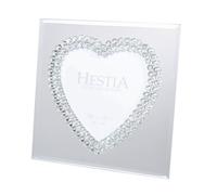 Hestia Mirror Glass Photo Frame Heart Design 6" x 6"