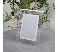 Hestia Mirror Glass Raindrop Design 4 x 6 ins Photo Frame Silver