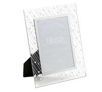 Hestia Mirror Glass Raindrop Design 5 x 7 ins Photo Frame Silver